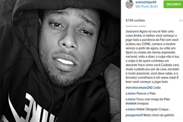 Postagem de André recebeu mais de 18 mil comentários após o erro (Crédito: Reprodução)