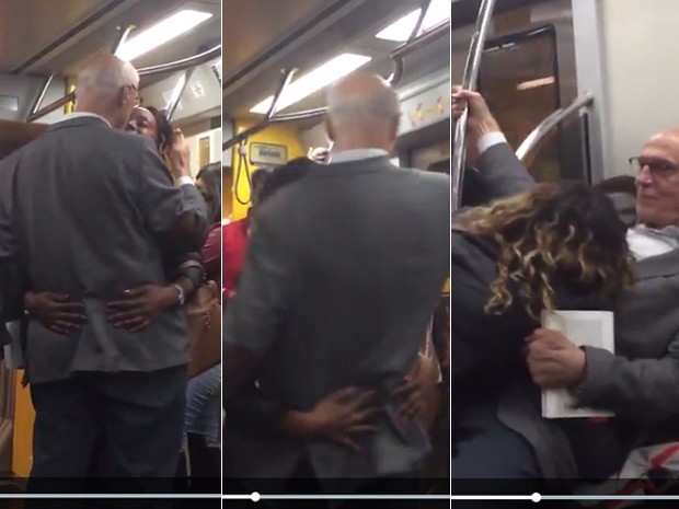 Suplicy é agarrado por fã no Metrô de São Paulo