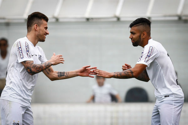 Lucas Lima e Gabigol (Crédito: Ricardo Saibun)