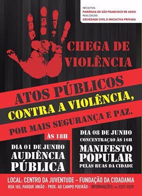 Cartaz das ações contra a violência