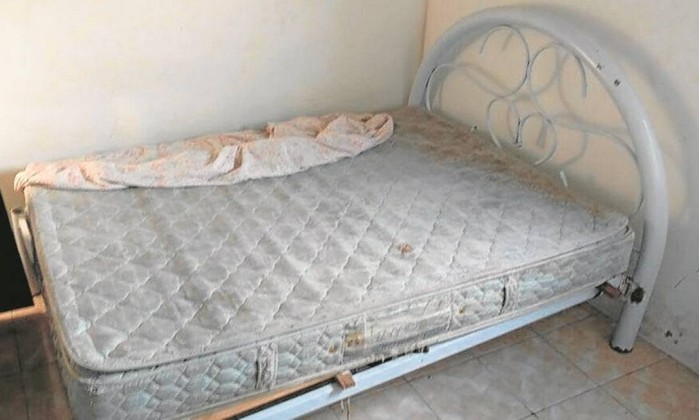 Cama onde ocorreu o esturo coletivo