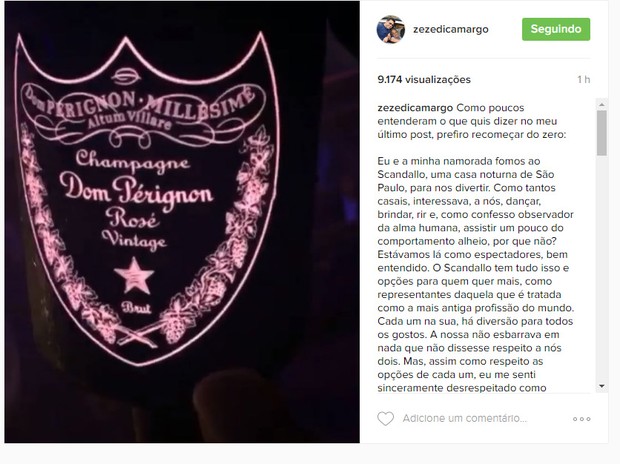 Zeze se pronunciou nas redes sociais (Crédito: Reprodução/ Instagram)