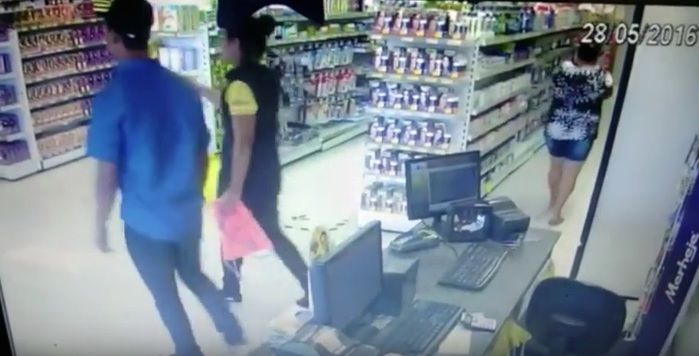 Assalto em farmácia na zona Sul (Crédito: Reprodução)