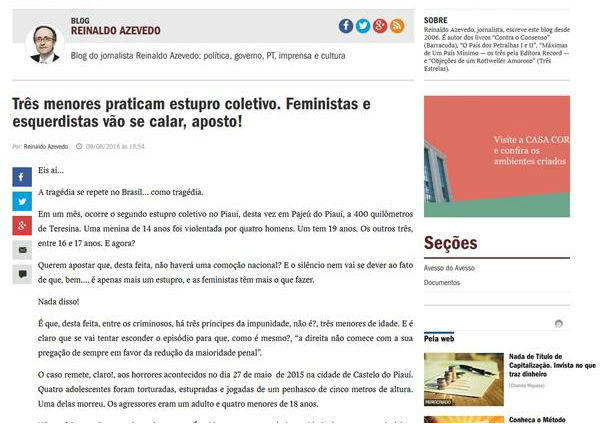 Reinaldo Azevedo , colunista da Veja