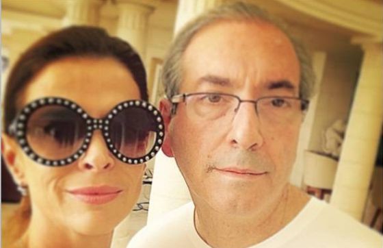 Cláudia Cruz ao lado do marido, o deputado Eduardo Cunha