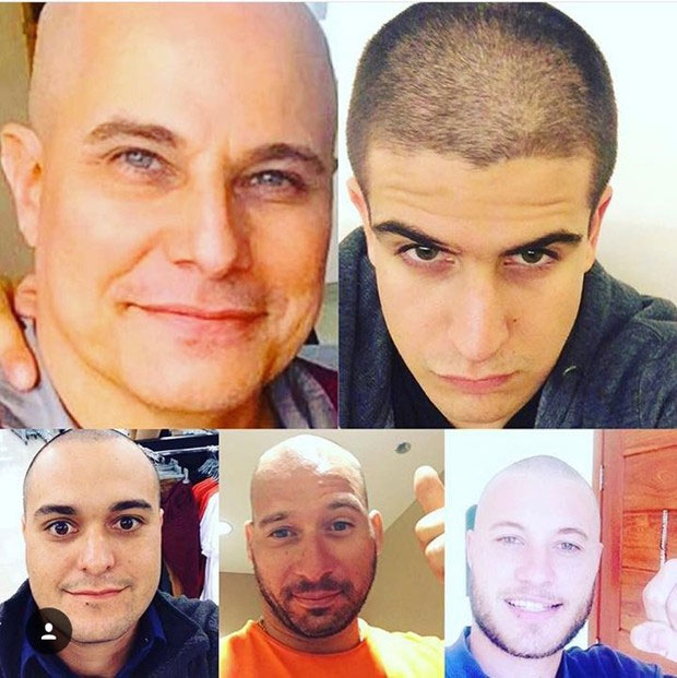 Familiares de Celulari raspam a cabeça em solidariedade (Crédito: Reprodução/ Instagram)