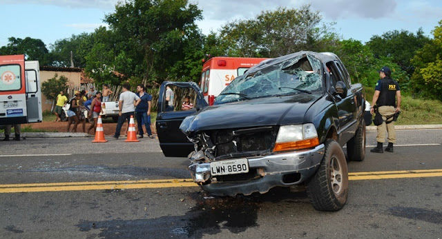 Caminhonete envolvida no acidente (Crédito: Blog do Pessoa)