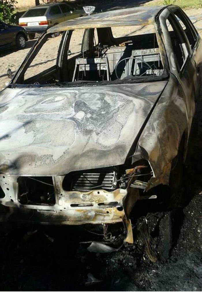 Veículo do vereador que foi incendiado (Crédito: Portal B1)
