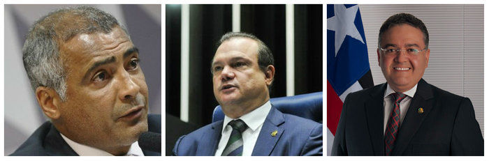 Senadores Romário, Wellington Fagundes e Roberto Rocha