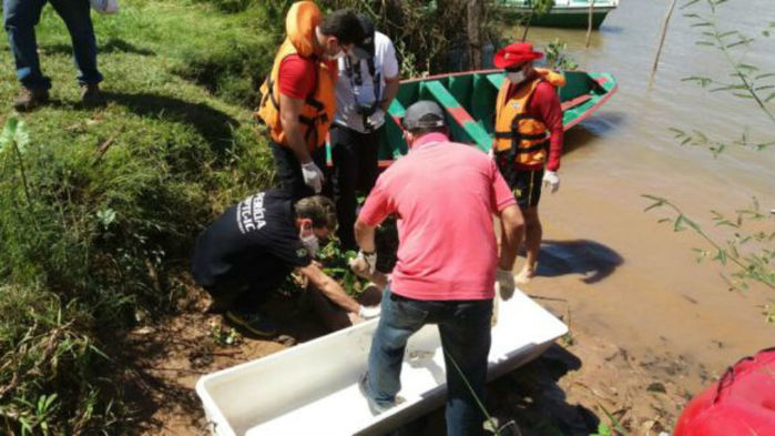 Bombeiros resgataram o corpo da vitima nesta quarta-feira (Crédito: Portal do Catita)