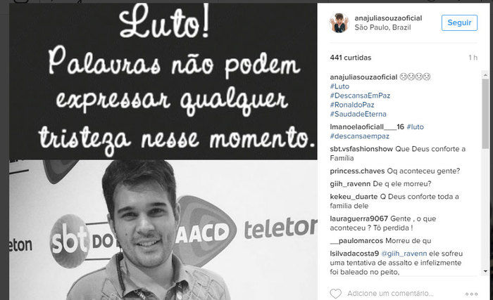 Ronaldo Paz foi morto ao sair do SBT (Crédito: Divulgação)