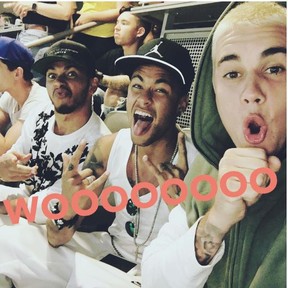 Neymar com Justin Bieber (Crédito: Reprodução/ Instagram)