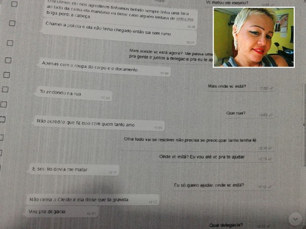 Mulher confessou crime no Whatsapp (Crédito: Reprodução)