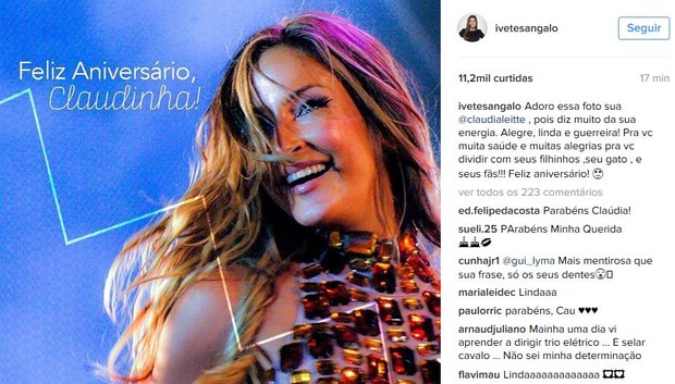 Claudia Leitte comemora aniversário (Crédito: Reprodução)
