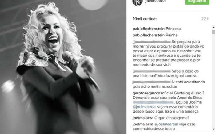 Joelma recebeu ameaças de morte (Crédito: Reprodução/ Instagram)