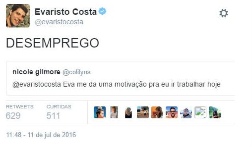 Evaristo Costa dá resposta surpreendente a seguidora em rede social (Crédito: Reprodução)