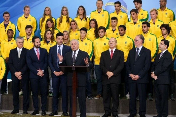 Temer em encontro com atletas (Crédito: Reprodução)