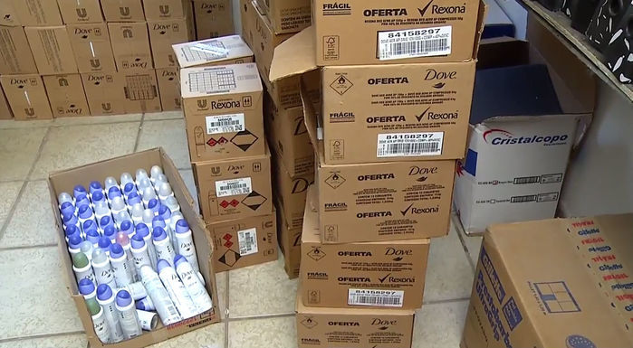 Parte da carga apreendida (Crédito: Reprodução)