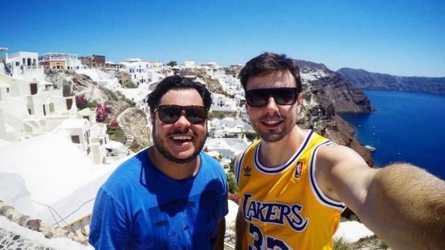 Marcus Majella e Anderson Farinelli na Grécia (Crédito: Reprodução/ Instagram)