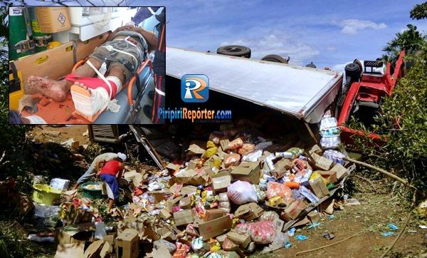 Em acidente, mercadorinha ficou espalhado na pista