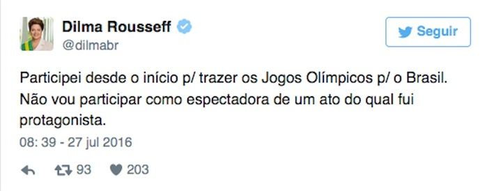 Twitter da presidente afastada (Crédito: Reprodução)