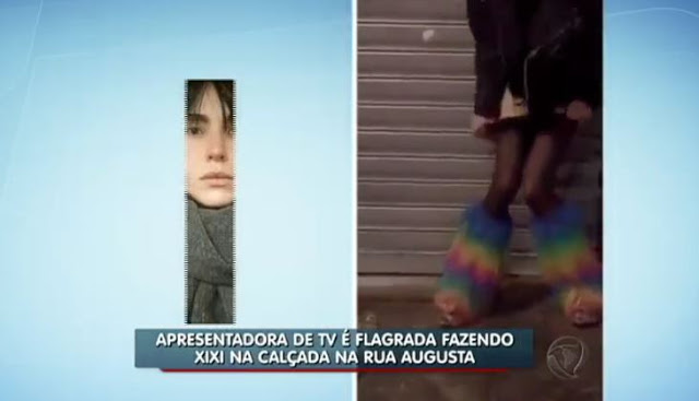 Apresentadora foi flagrada fazendo xixi (Crédito: Divulgação)
