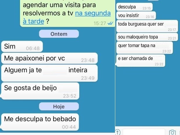 Assédio no WhatsApp (Crédito: Reprodução)