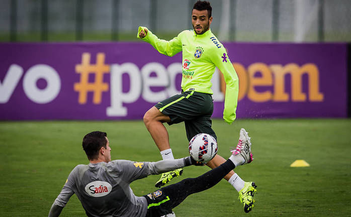 Jogadores durante treino da Seleção (Crédito: Divulgação)