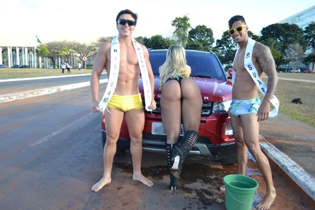 MC Bandida e candidatos ao Mister DF (Crédito: Divulgação)