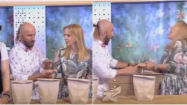 Apresentadora teve mão perfurada (Crédito: Divulgação)
