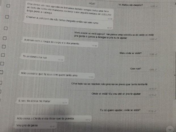 Mulher que confessou por WhatsApp ter matado amante é presa (Crédito: Reprodução)