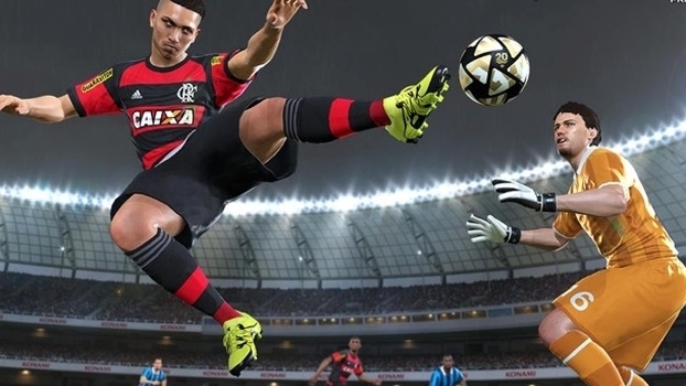 Flamengo tem contrato com a PES, arquirrival do Fifa, que foi processado pelo clube (Crédito: Reprodução)