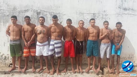 Nove detentos que tentaram fugir do domingo, dia 31 (Crédito: Jornalesp)