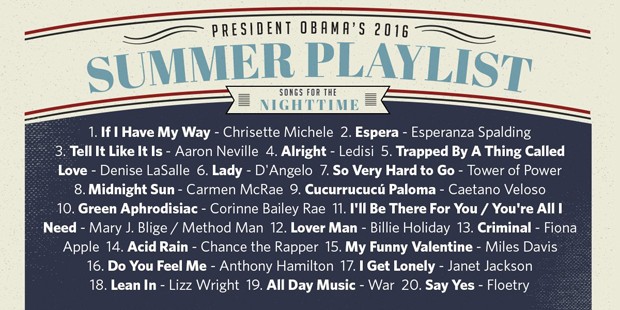 Playlist 'noturna' criada por Barack Obama para o Spotify (Crédito: Reprodução)