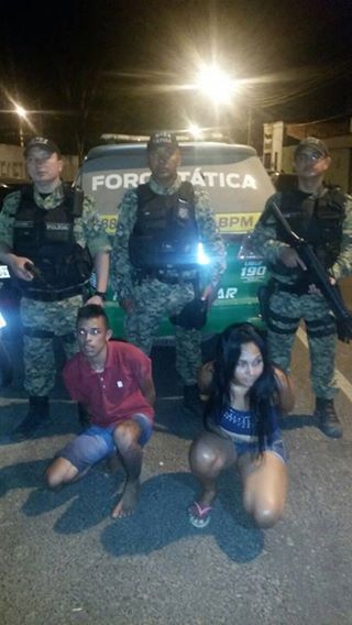 Força Tática prende casal com arma de fogo e moto roubada (Crédito: Reprodução)