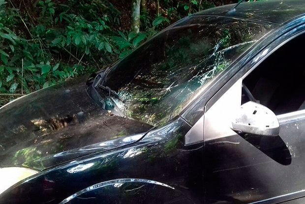 Carro que atropelou atleta sul-coreano (Crédito: PRF)