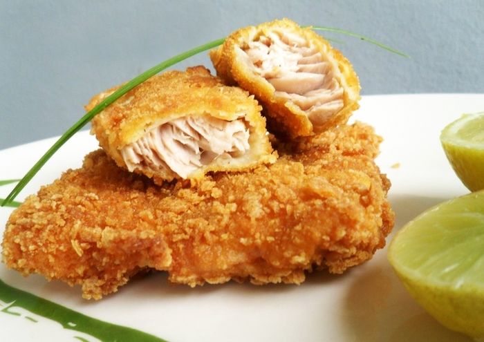 Receita: Frango empanado com flocão (Crédito: Reprodução)