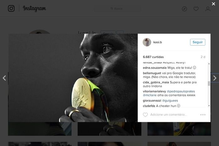 Após traição, brasileiros mandam conselhos para namorada de Bolt (Crédito: Reprodução)