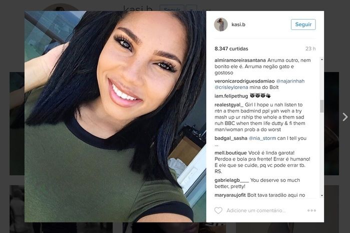 Após traição, brasileiros mandam conselhos para namorada de Bolt (Crédito: Reprodução)