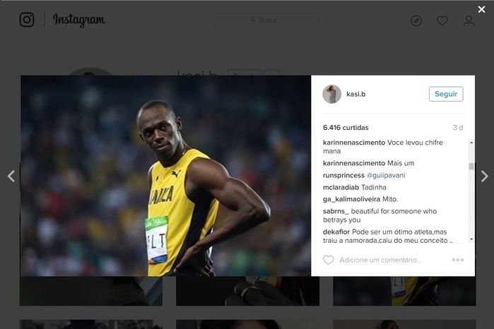 Após traição, brasileiros mandam conselhos para namorada de Bolt (Crédito: Reprodução)