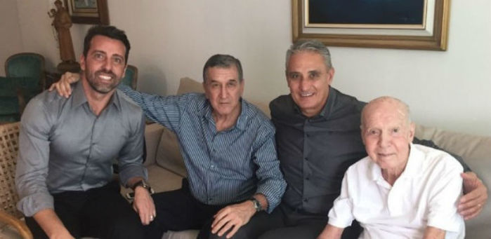 Tite em visita a Zagallo (Crédito: Reprodução)