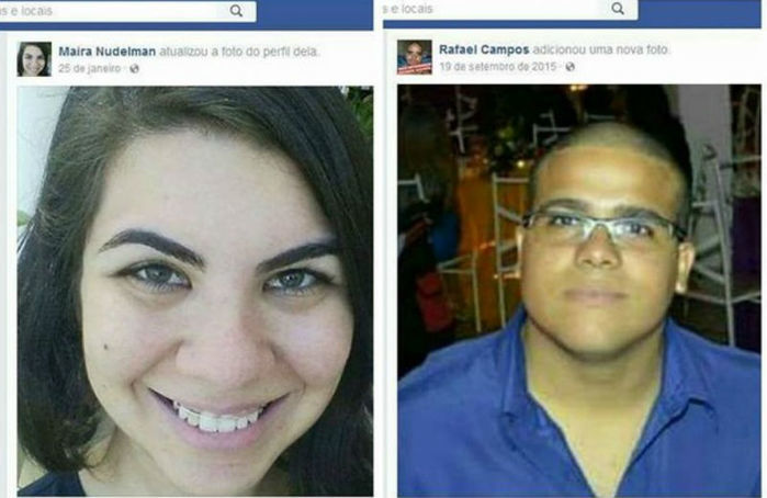 Casal foi encontrado abraçado (Crédito: Facebook)