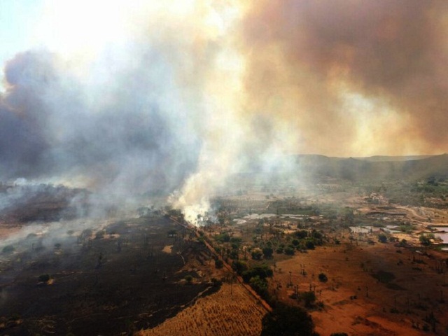 Incêndio registrado no Piauí (Crédito: Reprodução)