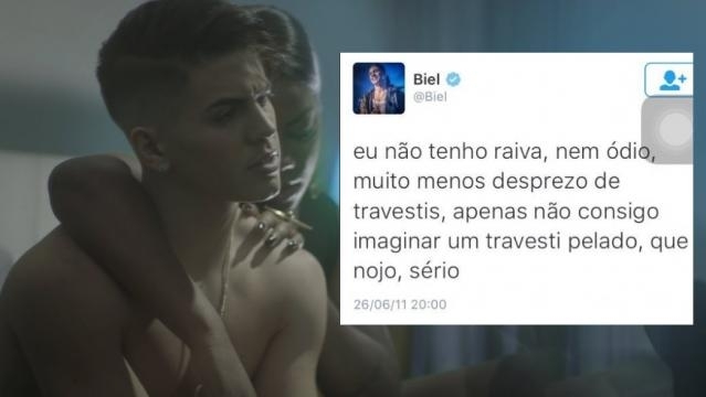 Mensagem no perfil de Biel no Twitter