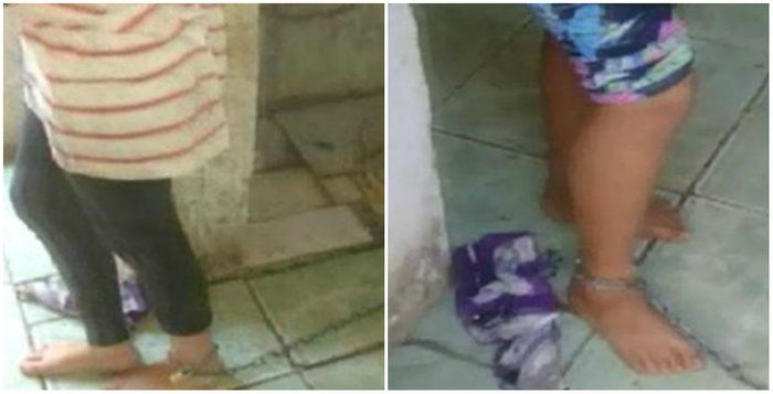 Mãe acorrenta filhas adolescentes dentro de casa no sul de Minas (Crédito: Reprodução)