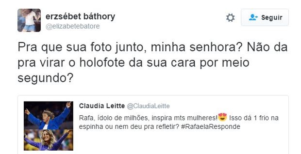 Internauta critica postagem (Crédito: Reprodução)