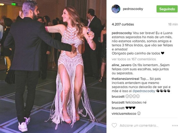 Pedro Scooby confirmou o fim do casamento com Luana Piovani (Crédito: Reprodução/ Instagram)