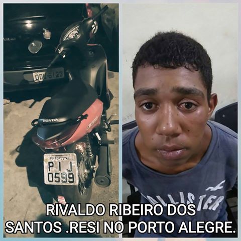 Suspeito de roubar moto (Crédito: Plantão Policial Pi)