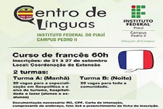 Centro de Línguas do IFPI Campus/Pedro II implantará novo curso