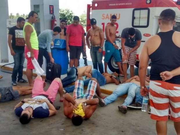 Mais de 20 candidatos do concurso da PM do Ceará passaram mal e foram atendidos em Beberibe (Crédito: Reprodução)